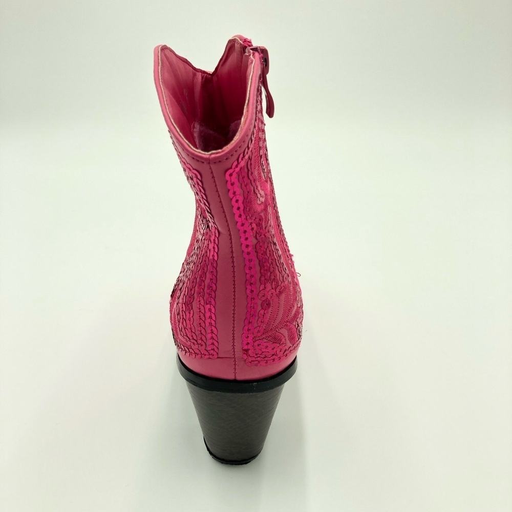 Helen’s Heart Fuschia Short Bling & Embroidered Boots Size 10 - Picture 8 of 16